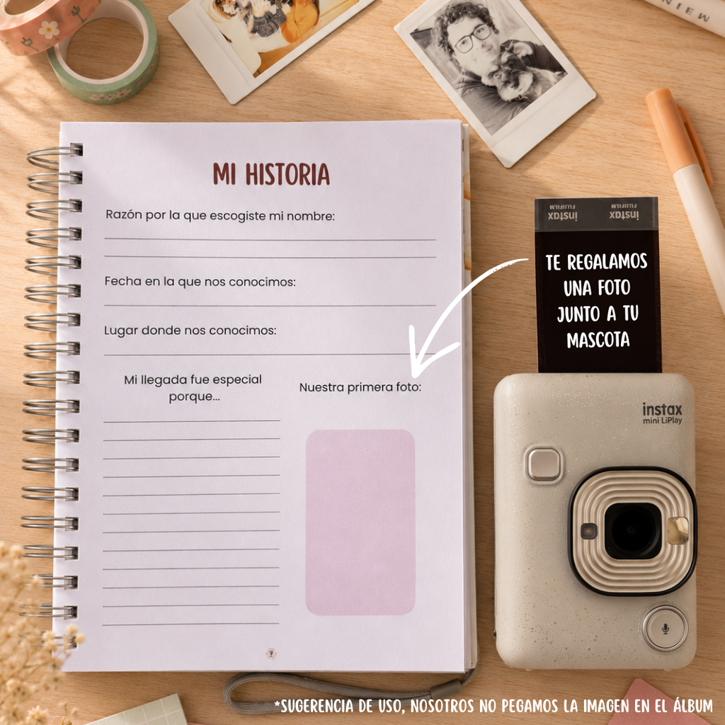 Álbum de Mascota (Perrito) + Regalo Personalizado (Foto Instantánea)